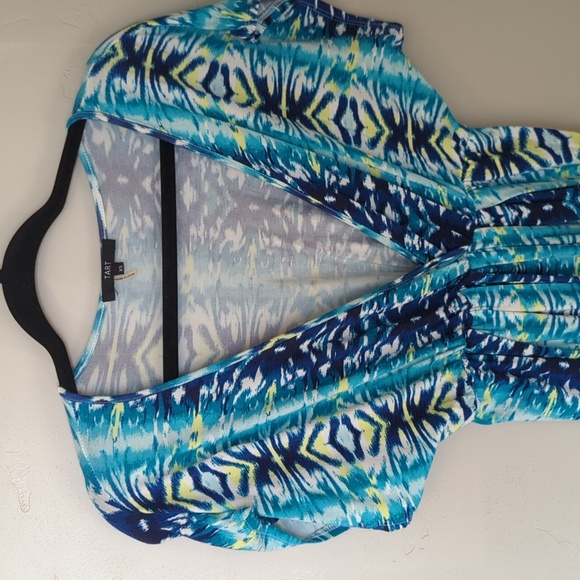 Tart Bright Blue Patterned Beach‎ Coastal Midi Dress XS - Picture 4 of 6